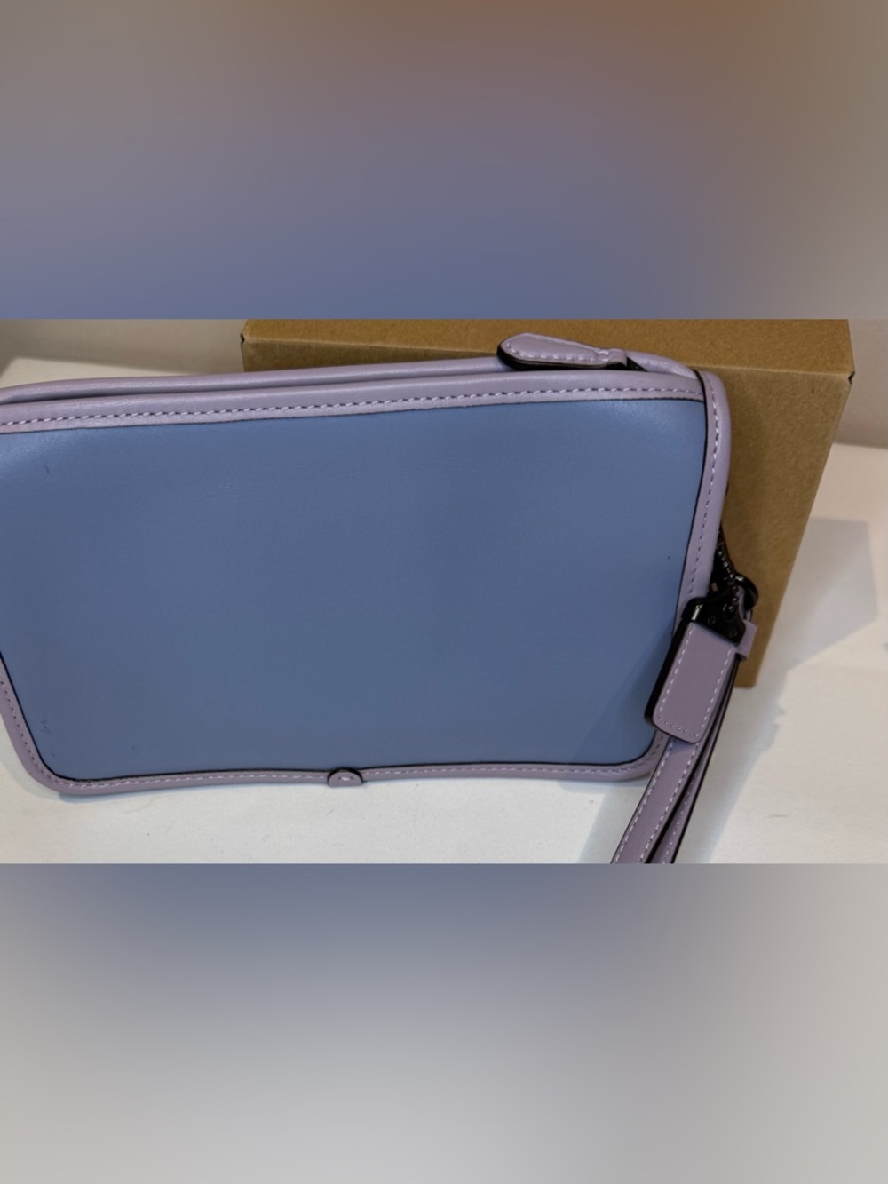 Coach Britt 1941 Color Block Clutch Lavender and Starlight Blue EUC